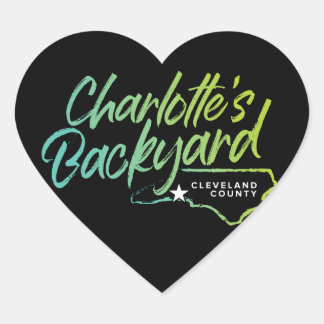 Charlotte's Backyard, NC Heart Sticker Hjärtformat Klistermärke