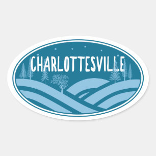 Charlottesville Virginia Outdoor Ovalt Klistermärke