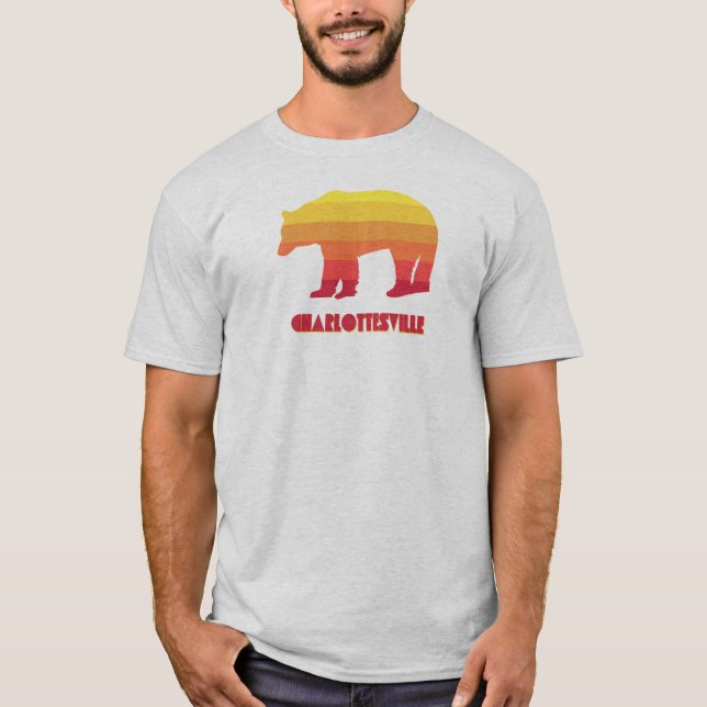 Charlottesville Virginia Rainbow Bear T Shirt (Framsida)