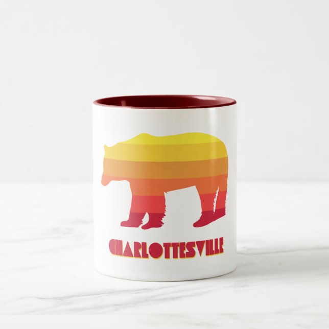 Charlottesville Virginia Rainbow Bear Två-Tonad Mugg (Center)