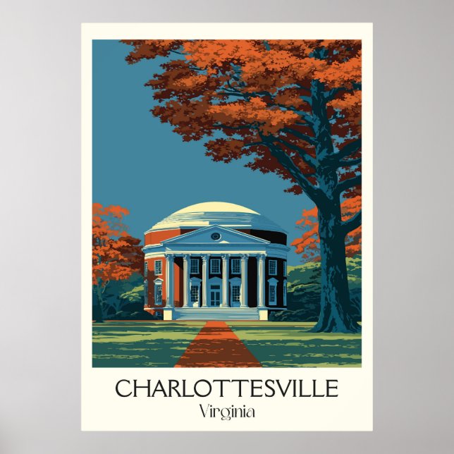 Charlottesville Virginia Rotunda Poster (Framsidan)
