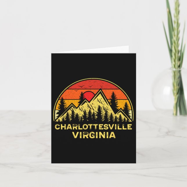 Charlottesville Virginia Va Mountains Hiking Souve Kort (Framsida)