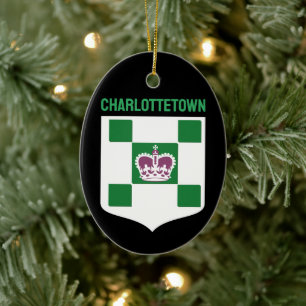 Charlottetown jacka of arm - PEI Julgransprydnad Keramik