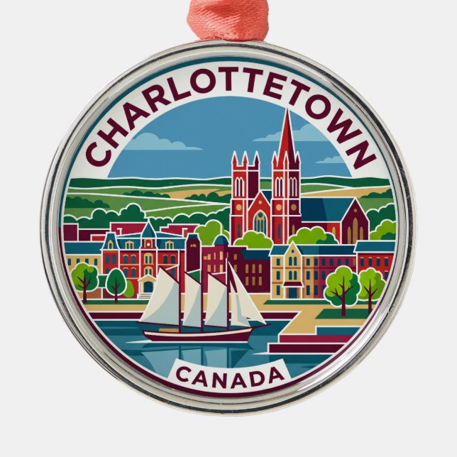 Charlottetown Kanada Julgransprydnad Metall (Framsidan)