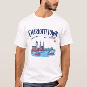 Charlottetown PEI Kanada Söt Färgrik Landskap T Shirt