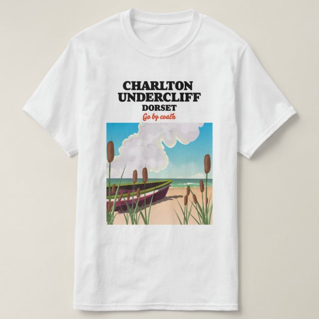 Charlton Undercliff Beach, Dorset-reseaffisch T Shirt (Design framsida)