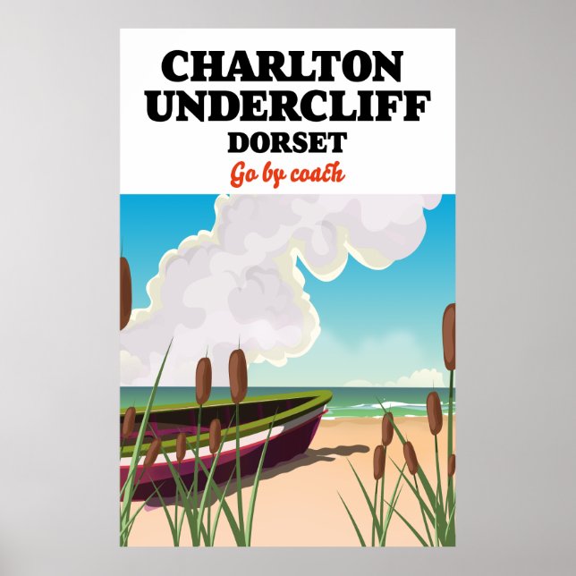 Charlton Undercliff Beach, Dorset resemålning Poster (Framsidan)