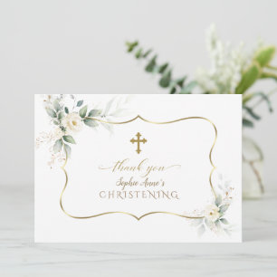 Charm Airy Grey White Flowers Girl Christening Tack Kort