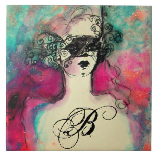 CHARM Beauty med maskmonogram Kakelplatta