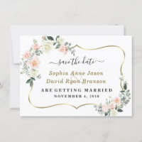 Charm Blush Vita Blommor Bröllop Kalligrafi