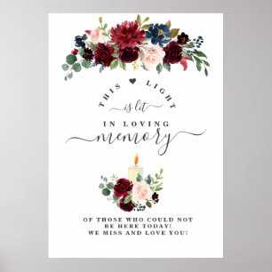 Charm Bourgogne Rosé Blommor I Kärlekens Minne Sky Poster