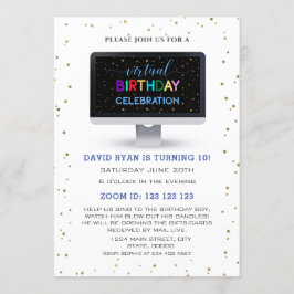 Charm Boy Colorful Virtuell Birthday-firande Inbjudningar