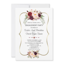 Charm Burgundy  Blommigt Guld Förlovning