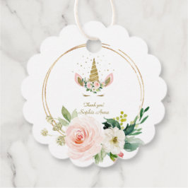 Charm Burgundy Flowers Guld Unicorn Birthday Gåvor Etiketter