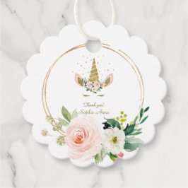 Charm Burgundy  Flowers Guld Unicorn Birthday Gåvor Etiketter