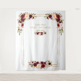 Charm Burgundy Rosa Blommig Baby Shower Fotoautoma