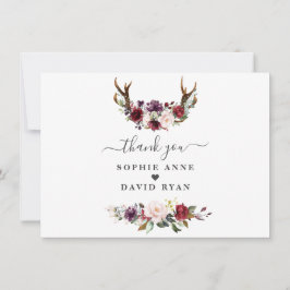 Charm Burgundy Rosa Plum  blommor Bröllop Tack Kort