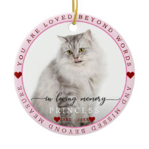 Charm Cute in Loving Memory Cat Photo Monogram