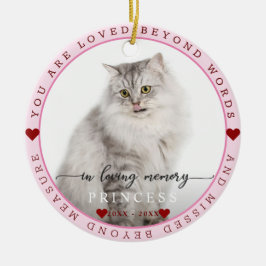 Charm Cute in Loving Memory Cat Photo Monogram Julgransprydnad Keramik