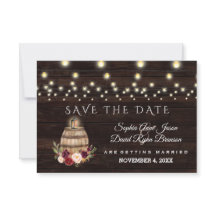 Charm Fall Burgundy Blommigt Vin Barrel Bröllop