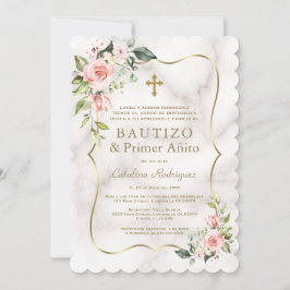 Charm  Flowers Spansk 1:a födelsedag Inbjudningar