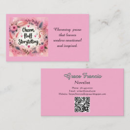 Charm för berättande Rosa författarnovellist  Visitkort