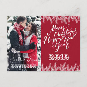 Charm God jul Gott nytt år Gräs Photo Inbjudan Vykort