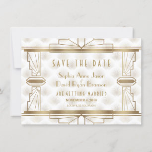 Charm Guld Underbar Gatsby Art Deco Spara datum Datumet
