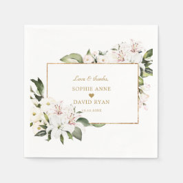 Charm Imperial Lilies Guld 1:a födelsedag Pappersservett