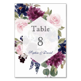 Charm Lavendel Lila Blommig Blomning Bord Nummer Bordsnummer