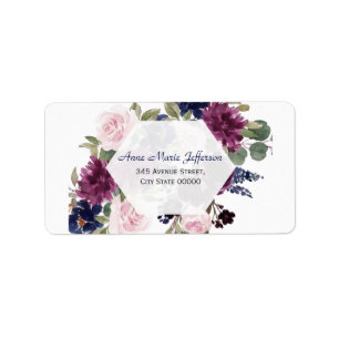 Charm Lavender Lila Blommigt Bloom Bröllop Adressetikett