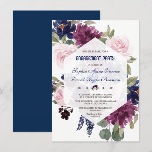 Charm Lavender Lila Blommigt Förlovningsfest Inbjudningar