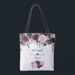 Charm Lavender Navy Blue Blommigt Bloom Bridesmaid Tygkasse<br><div class="desc">Charming Card-design med fantastiska vattenfärgslavender & navy blåa blommor bouquets, blommigt-delare, vackert handskriftsskript och speciellt typsnitt. Det skulle kunna vara ett underbart val för vilken säsong som helst bröllop, särskilt för fallbröllop och vinter. Använda Anpassa verktyg om du vill lägga till information, gör ändringar. Om du vill ha matchande objekt...</div>