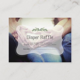 Charm Löv Photo Baby Shower Diaper Raffle Tilläggskort