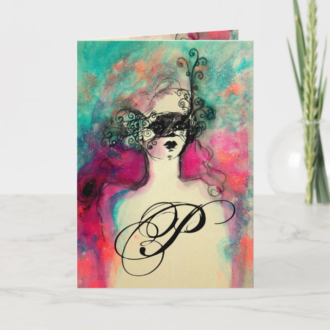 CHARM MONOGRAM / Grattis på födelsedagen Kort (Framsida)