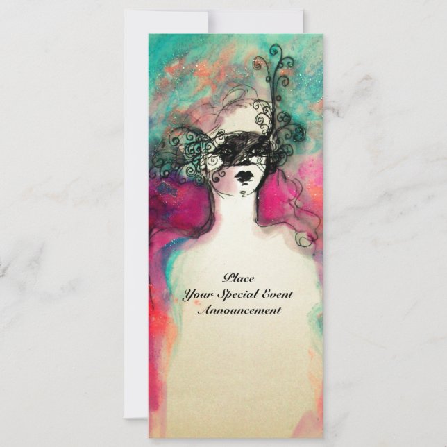 CHARM MONOGRAM Sweet 16 MasqueraParty, Champagne Inbjudningar (Framsida)