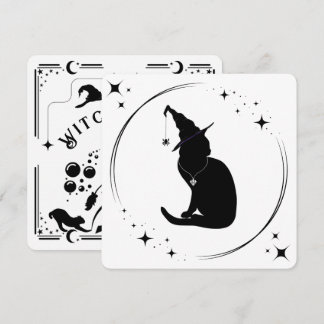 Charm n'Witch Cat Halloween fest-inbjudan
