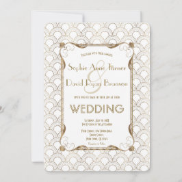 Charm Old Hollywood Underbar Gatsby White Bröllop Inbjudningar