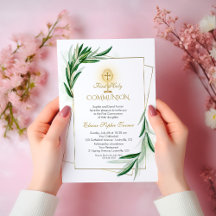 Charm Olive Lövs Guld Första Heligan Communion