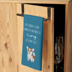 Charm Persönlighet Bedårande Lekfull Corgi-tema Kökshandduk