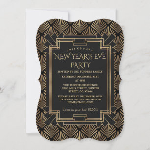 Charm Roaring 20:s Underbara Gatsby New Year Party Inbjudningar