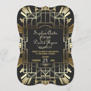 Charm Roaring 20:s Underbara Gatsby Wedding-inbjud Inbjudningar