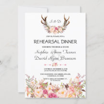 Charm Rosa  Blommigt Antlers Rehearsal Dinner