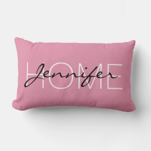 Charm rosa färg home monogram lumbarkudde