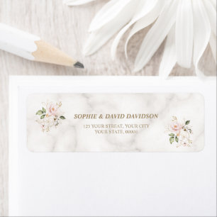 Charm Rosa Guld Flowers Baptism Returadress Etikett