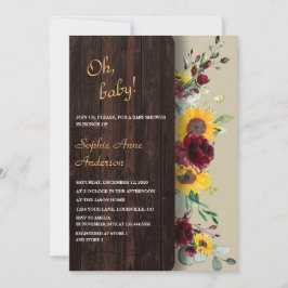 Charm Royal Burgundy Sunwers Möhippa Tea Party Inbjudningar