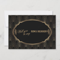 Charm Underbar Gatsby Art Deco Bröllop Ring Bearer