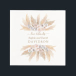 Charm Vit ros Pampas Grass Bröllop Napkins Pappersservett<br><div class="desc">Unik utformning och utformning av eleganten med vattenfärgsfärgade rosa  ro,  vit orkidé,  torkat gräsklippergräs i öknen,  på vit bakgrund. Använda Anpassa verktyg om du vill lägga till din information. Om du vill ha matchande objekt går du till min Pampas Grass Blommigt Collection.</div>