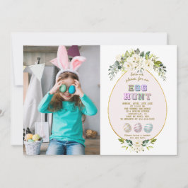 Charm Vita Blommor Foto Påskäggjakt Inbjudningar