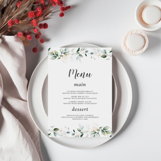 Charm Watercolor Airy Greenery Guld Bröllop (Skapare uppladdad)